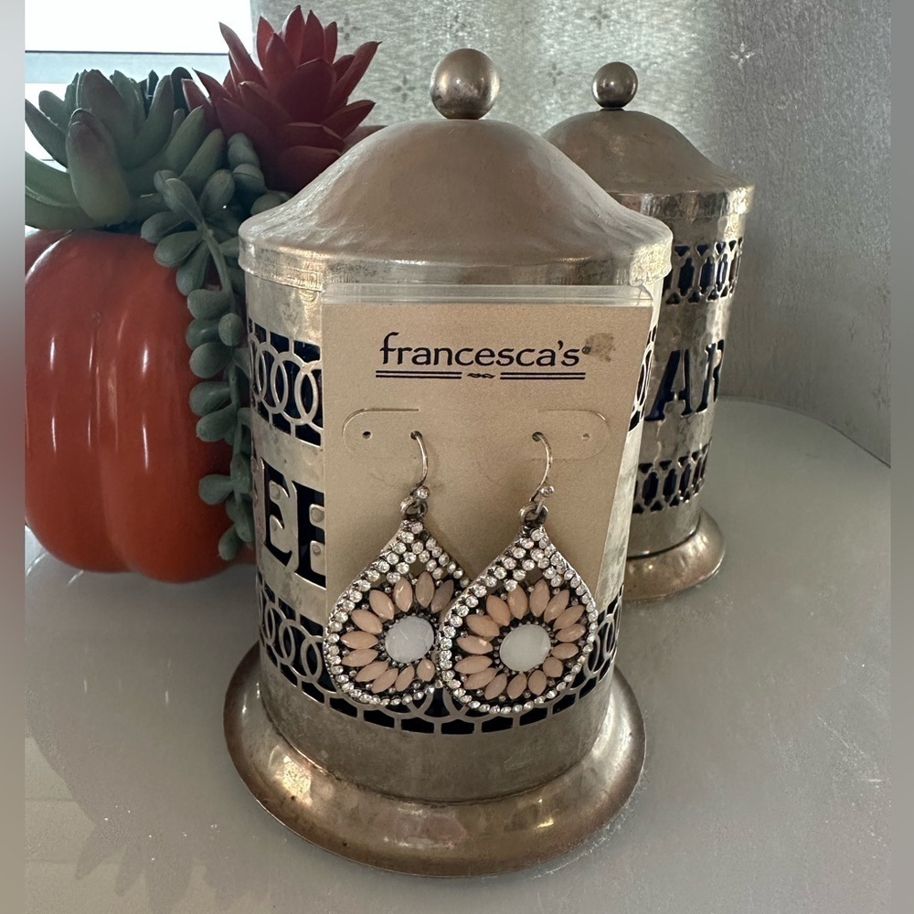 Francesca's Collections Pink and Silver Earrings - Picture 3 of 5